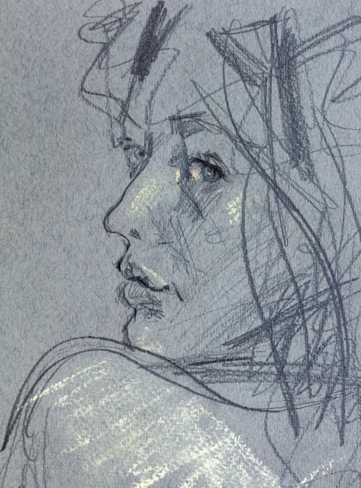 pencil drawing illustration, portrait, sketch